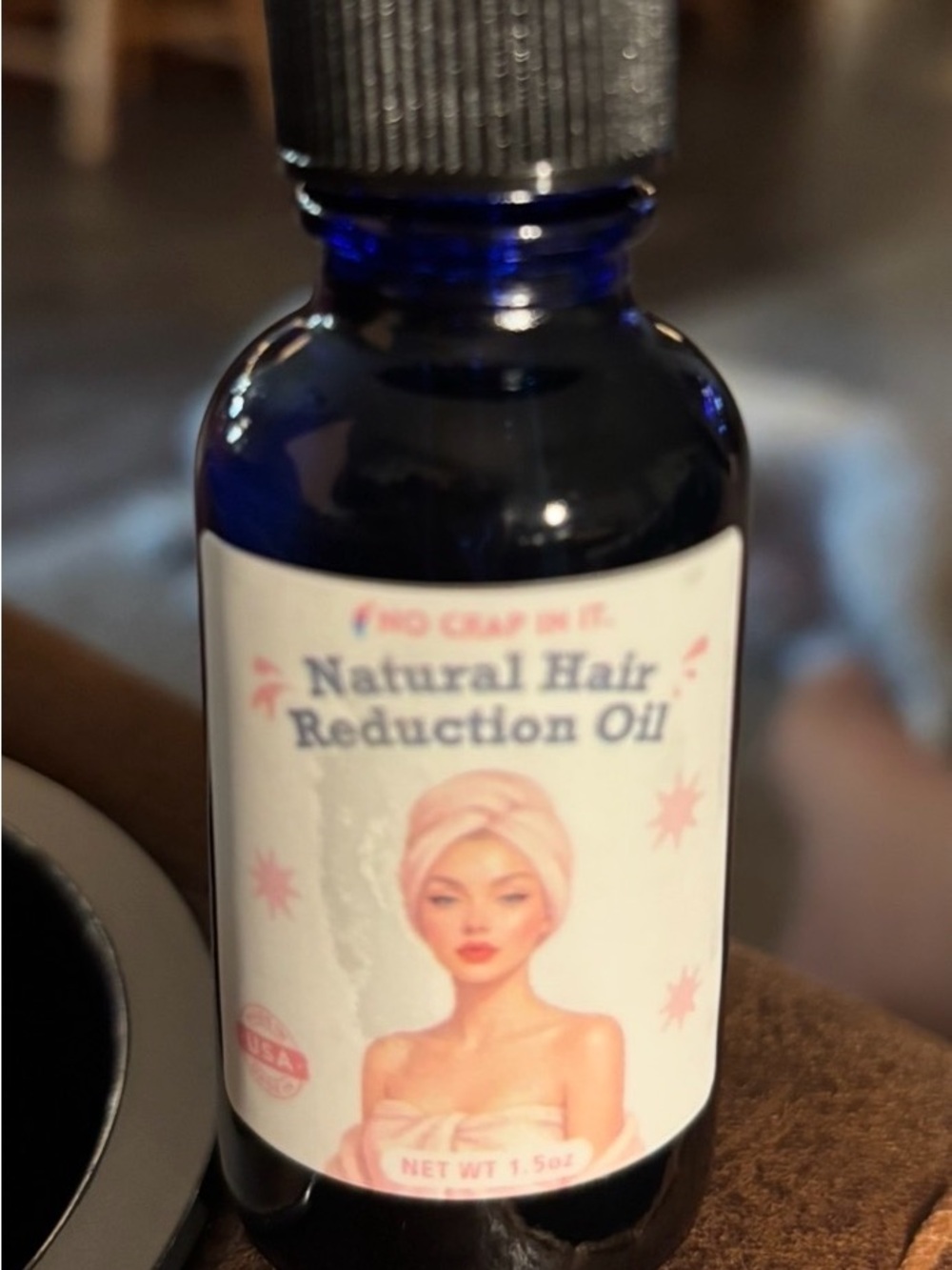 No Crap in It Natural Hair Reduction Oil Dropper Bottle. 1.5 oz